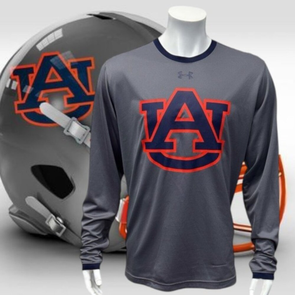 Under Armour Heat Gear Loose University of Auburn Tigers Long Sleeve Shirt Large